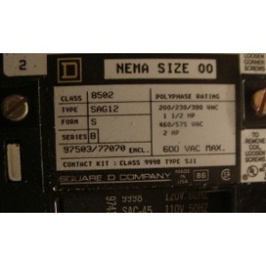 SQUARE D STARTER SAG12