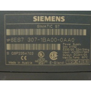SIEMENS SIMATIC POWER SUPPLY S7 6ES7-307-1BA00-0AA0