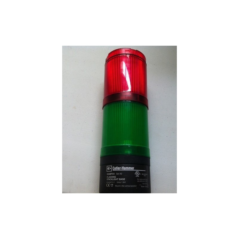 CUTLER HAMMER E26BFV4 STACKLIGHT ASSEMBLY RED,GREEN LIGHTS
