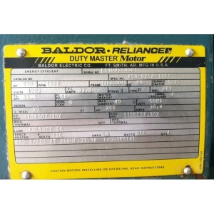 BALDOR AC MOTOR MEDIUM VOLTAGE MOTOR 3PHASE 1200RPM 4000V 250HP