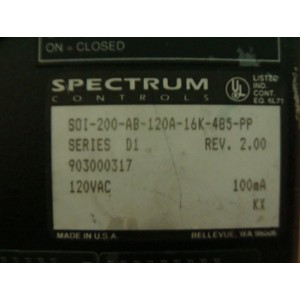 SPECTRUM CONTROLS OPERATOR INTERFACE SOI-200-AB-120A-16K-485-PP