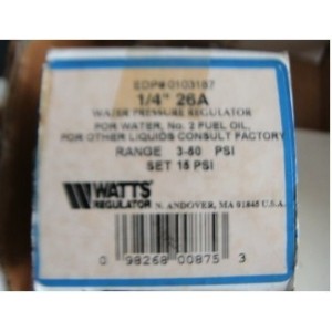 WATTS 1/4 26A RANGE 3-50PSI