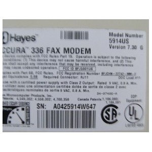 HAYES ACCURA 336 FAX MODEN / 5914US