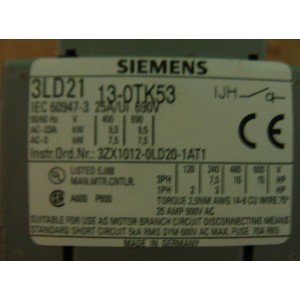 Siemens 3LD21 Switch Device: High-Performance 3-Pole Toggle Switch