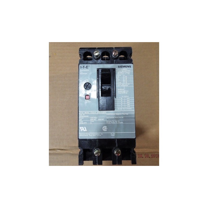 SIEMENS MOTOR CIRCUIT PROTECTOR ED6-ETI ED63A040 SIEMENS MOTOR CIRCUIT PROTECTOR ED6-ETI ED63A040
