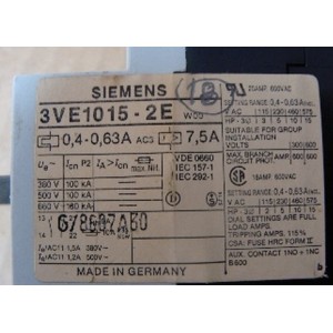 Siemens Circuit Breaker 3VE1015-2E: Model 3VE1015-2E