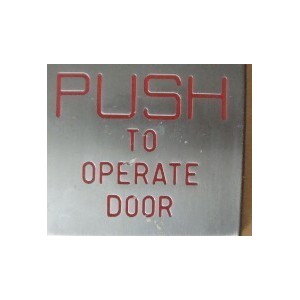 PUSH TO OPERATE DOOR