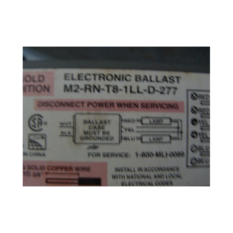 ELECTRONIC BALLAST M2-RN-T8-1L1-D-277 ELECTRONIC BALLAST M2-RN-T8-1L1-D-277