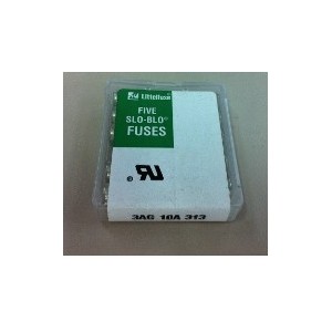 LITTELFUSE FIVE SLO-BLO FUSES 3AG-10A-313 