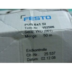 Durable & Flexible FESTO 152586 PUN-6X1 Plastic Tubing