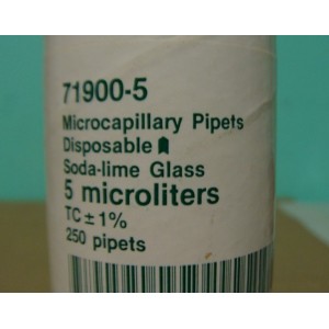 KIMBLE MICROCAPILLARY PIPETS 5 MICROLITERS 71900-5 