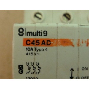 MERLIN GERIN MULTI 9 C45AD 10A TYPE 4 415V 