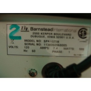 BARNSTEAD INTERNATIONAL SPA10258