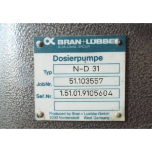 Bran+Luebbe N-D31 Metering Pump – 5 HP Variable Speed Drive