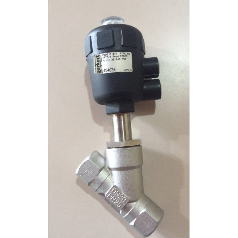 BURKERT 2000 A 3/4 PTFE SS 230PSI 38-140PSI 454636 BURKERT 2000 A 3/4 PTFE SS 230PSI 38-140PSI 454636