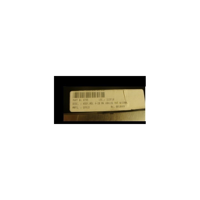 GOULD ASSY MDL 4-20 MA ANALOG OUT W/CONN 2J2F10 GOULD ASSY MDL 4-20 MA ANALOG OUT W/CONN 2J2F10 GOULD ASSY MDL 4-20 MA ANALOG OUT W/CONN 2J2F10 GOULD ASSY MDL 4-20 MA ANALOG OUT W/CONN 2J2F10