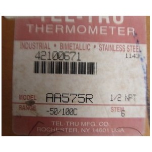 TEL-TRU THERMOMETER 42100671 / AA575R -50/100C RANGE