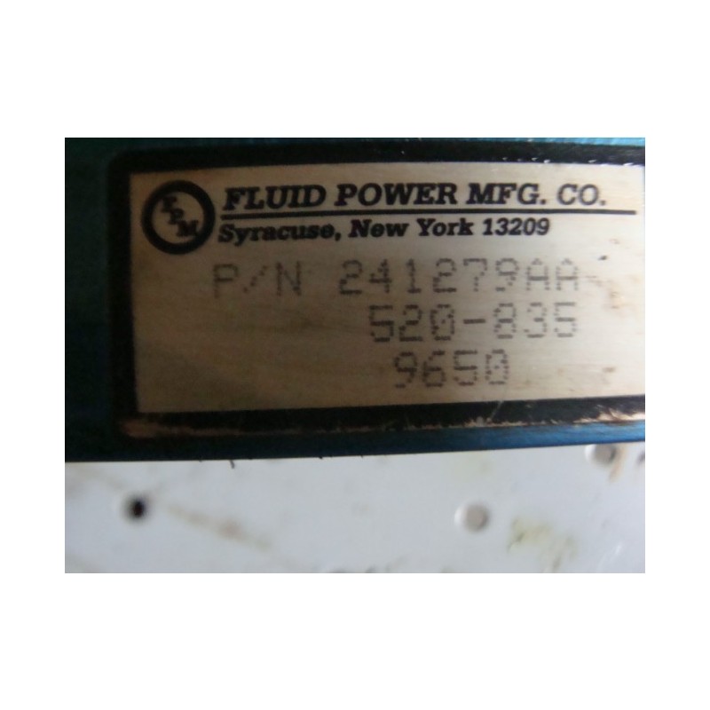 FLUID POWER MFG 241279AA 520-835 9650 FLUID POWER MFG 241279AA 520-835 9650