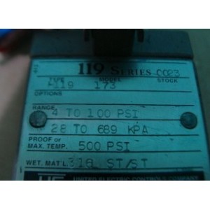 UNITED ELECTRIC TEMPERATURE CONTROL 