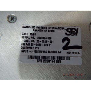 SWITCHING SYSTEMS INTERNATIONAL 20-0028-021