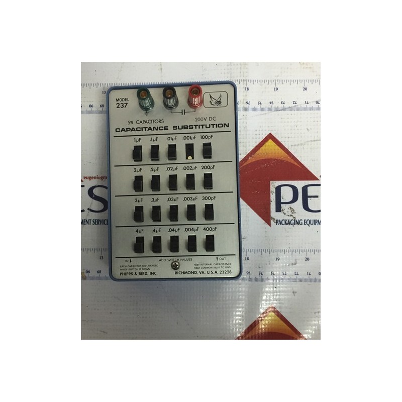 PHIPPS & BIRD CAPACITANCE SUBSTITUTION BOX, MODEL 237 PHIPPS & BIRD CAPACITANCE SUBSTITUTION BOX, MODEL 237