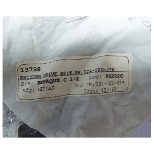  WEILER ENCODER DRIVE BELT 029-020-078