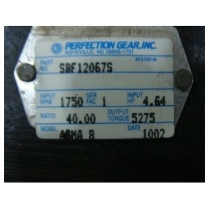 PERFECTION GEAR RATIO 40 RPM1750 SBF120675