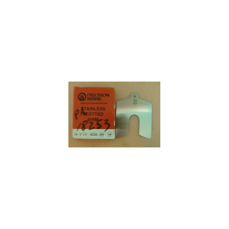 PRECISION BRAND STAINLESS 3" x 3" SLOTTED SHIM 7/8" 42325