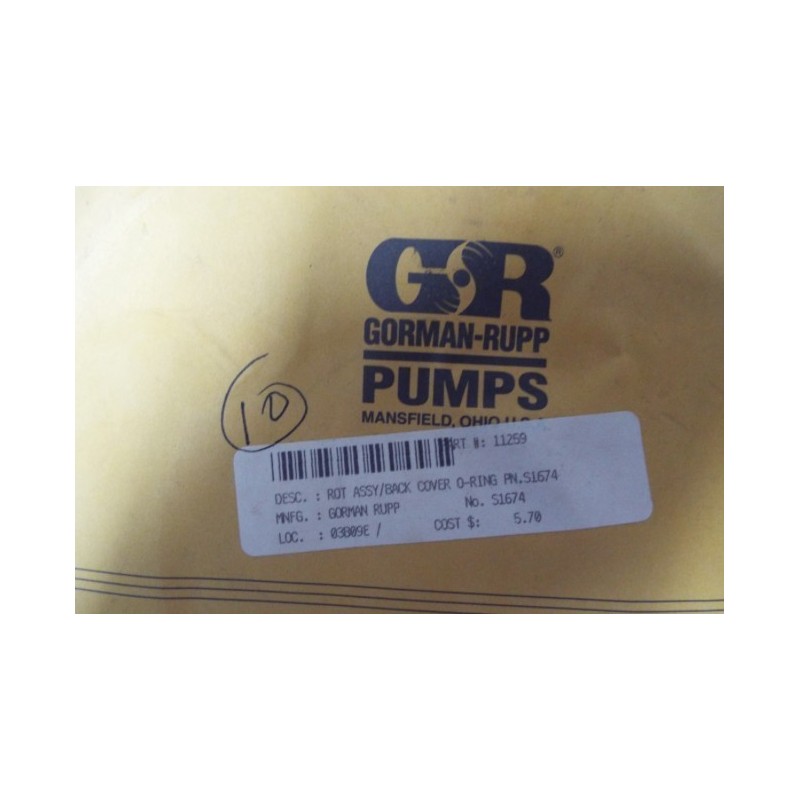 GORMAN  O-RING RUPP S1674 LOT OF 5