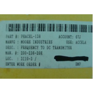 MOORE INDUSTRIES FREQUENCY DC TRANSMITTER 200-236-20E