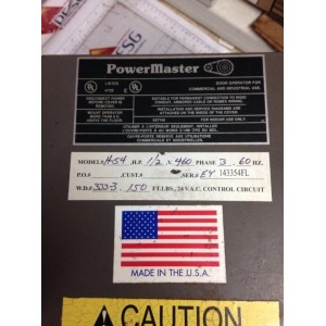 POWERMASTER H-54 , 1/2 HP, 460V , 3 Phase