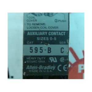ALLEN BRADLEY AUXILIARY CONTACT 595-B/C