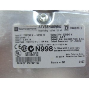 TELEMECANIQUE ATV-58HU09M2 DRIVE 2.3AMP 0.37KW 0.5HP
