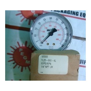 WEISS TL25-060-4L GAUGE 60PSI/KPA 1/4"