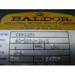 BALDOR CDP3455 MOTOR 1HP 1750RPM DC 56C 3435P