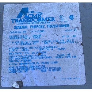 ACME TRANSFORMER T-1-11683