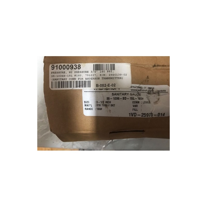 SANITARY GAUGE 290139-02 SANITARY GAUGE 290139-02