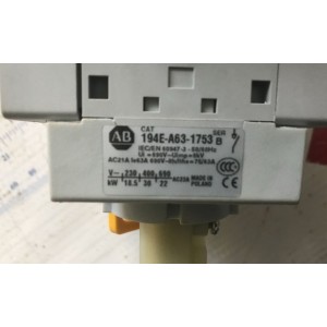 ALLEN BRADLEY 194E-A63-1753 + ALLEN BRADLEY 194R-HS4
