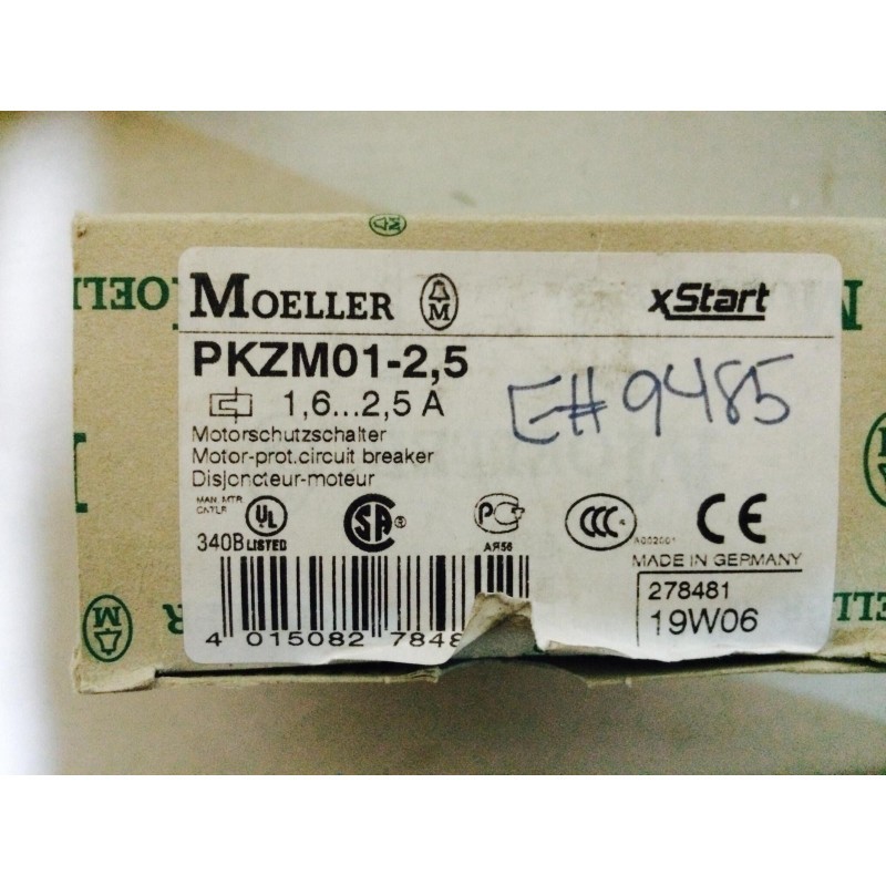 EATON PKZM01-2,5 MOTOR PROTECTOR CIRCUIT BREAKER EATON PKZM01-2,5 MOTOR PROTECTOR CIRCUIT BREAKER
