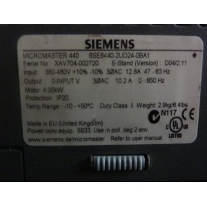 SIEMENS MICROMASTER 420 6SE6440-2UD22-0BA1   