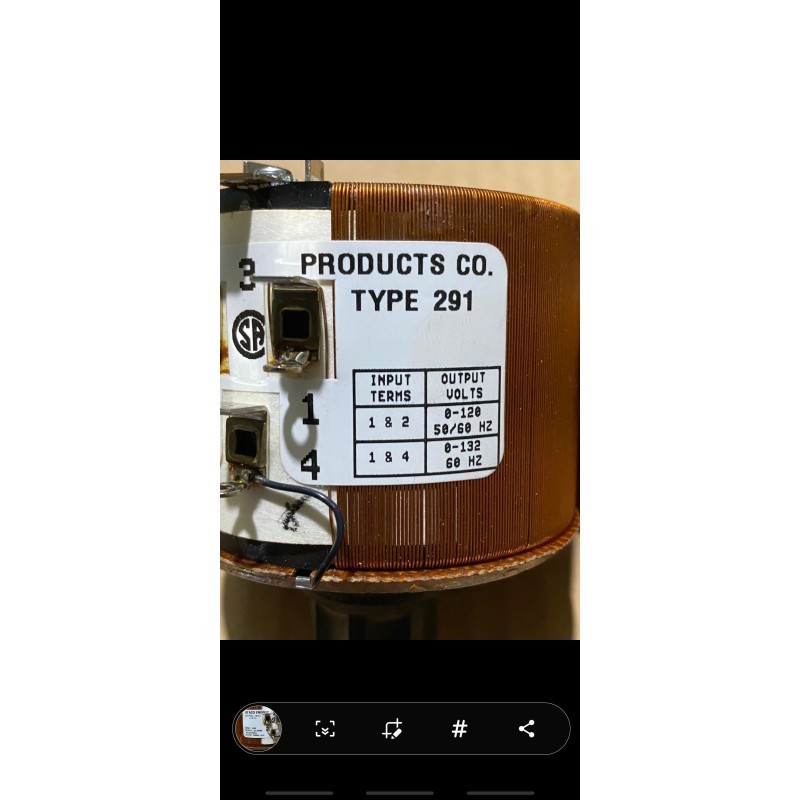 STACO ENERGY PRODUCTS 291 Variac, STACO ENERGY PRODUCTS 291 Variac,