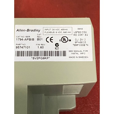 ALLEN BRADLEY FLEX I/O INPUT MODULE 1794-APB