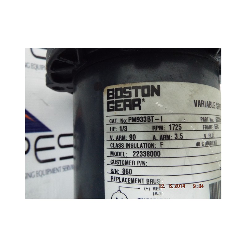 BOSTON GEAR VARIABLE SPEED DC MOTOR PM933BT-1 - MotionSurplus