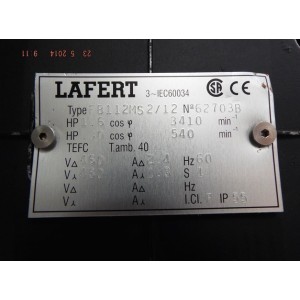 LAFERT MOTOR FB112MS2/12 1.6 HP