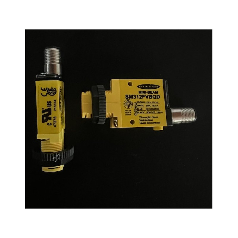 Banner Engineering SM312FVBQD Fiber Optic Sensor – MINI-BEAM® Series Banner Engineering SM312FVBQD Fiber Optic Sensor – MINI-BEAM® Series