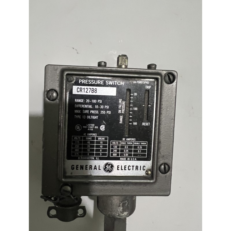 General Electric CR127B8 Pressure Switch – Industrial Pneumatic Control General Electric CR127B8 Pressure Switch – Industrial Pneumatic Control