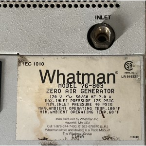 Whatman Zero Air Generator Model 76-803 - High-Purity Air Purification System