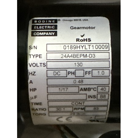 Bodine 24A4BEPM-D3 DC Gearmotor – High Torque and Adjustable Speed