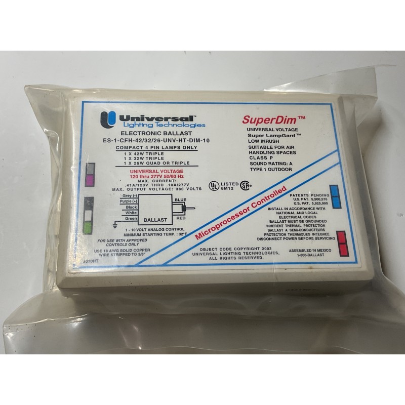 Universal ES-1-CFH-42/32/26-UNV-HT-DIM-10 Dimmable Electronic Ballast for CFLs Universal ES-1-CFH-42/32/26-UNV-HT-DIM-10 Dimmable Electronic Ballast for CFLs