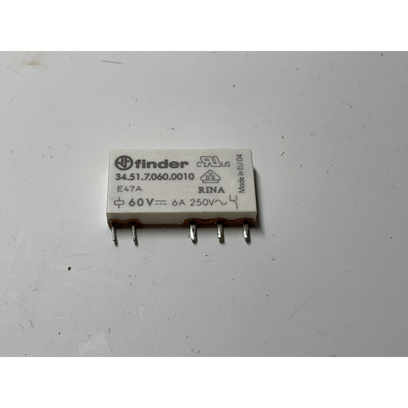 Finder 34.51.7.060.0010 Ultra-Slim 60V 6A Electromechanical Relay Finder 34.51.7.060.0010 Ultra-Slim 60V 6A Electromechanical Relay